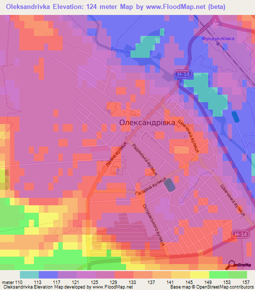 Oleksandrivka,Ukraine Elevation Map
