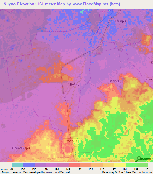 Nuyno,Ukraine Elevation Map