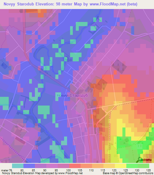Novyy Starodub,Ukraine Elevation Map