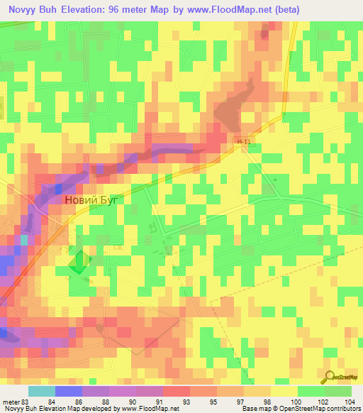 Novyy Buh,Ukraine Elevation Map