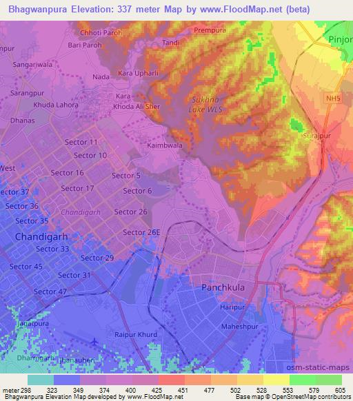 Bhagwanpura,India Elevation Map