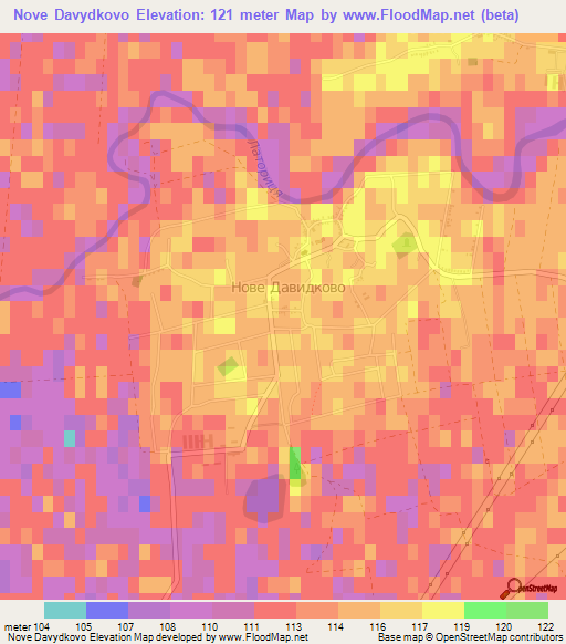 Nove Davydkovo,Ukraine Elevation Map