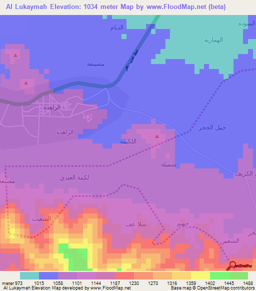 Al Lukaymah,Yemen Elevation Map