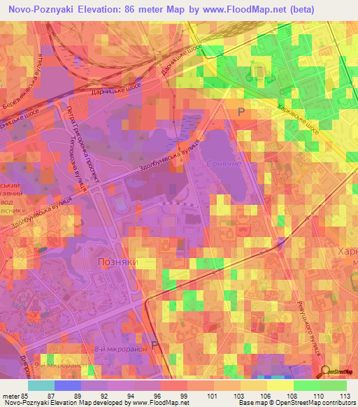 Novo-Poznyaki,Ukraine Elevation Map