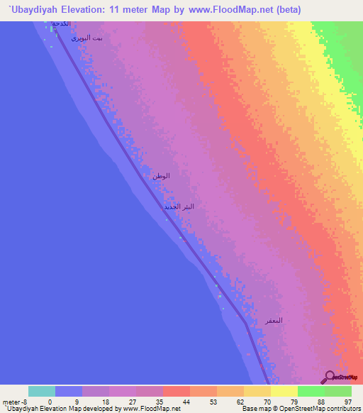 `Ubaydiyah,Yemen Elevation Map