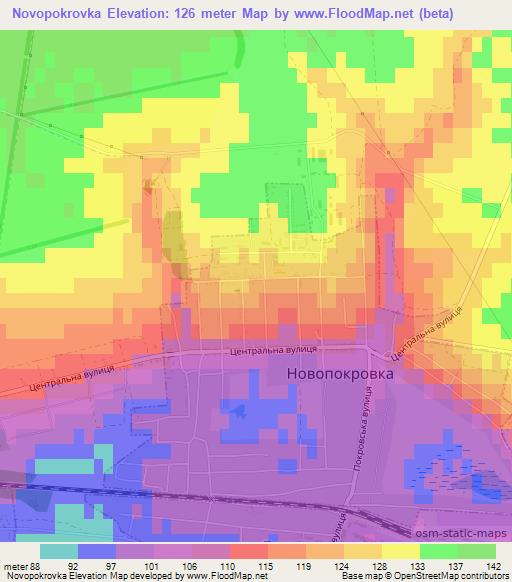 Novopokrovka,Ukraine Elevation Map