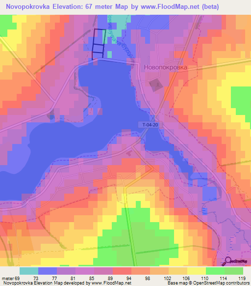 Novopokrovka,Ukraine Elevation Map