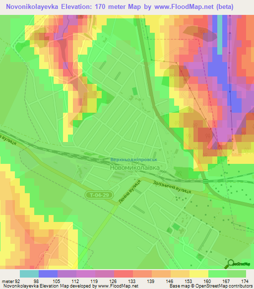 Novonikolayevka,Ukraine Elevation Map