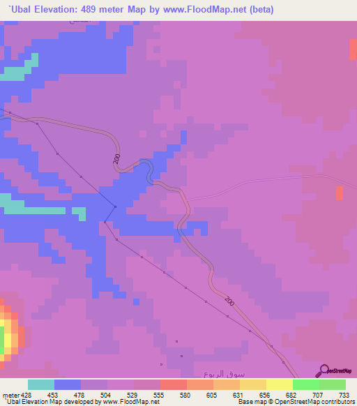 `Ubal,Yemen Elevation Map