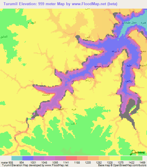 Turumil,Yemen Elevation Map
