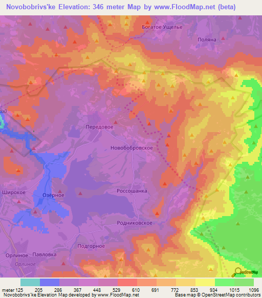 Novobobrivs'ke,Ukraine Elevation Map