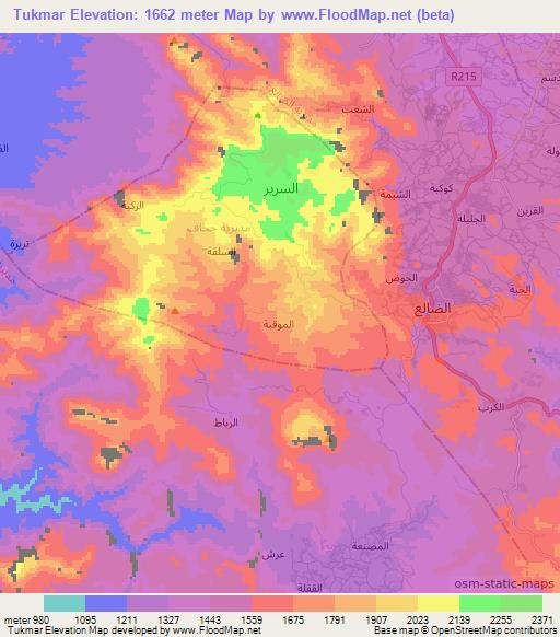 Tukmar,Yemen Elevation Map