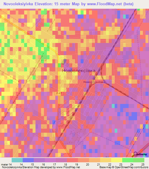 Novooleksiyivka,Ukraine Elevation Map