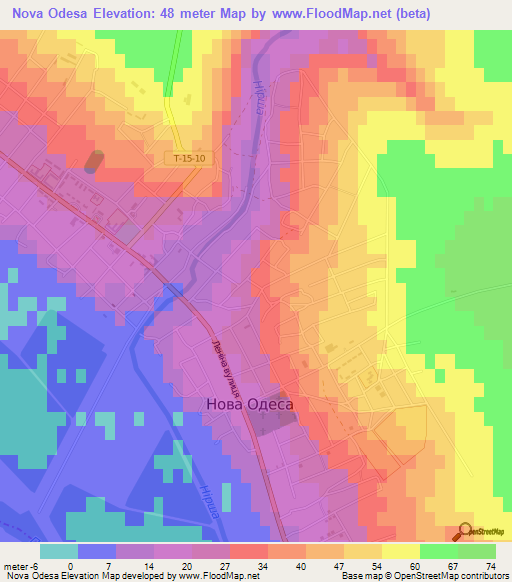 Nova Odesa,Ukraine Elevation Map