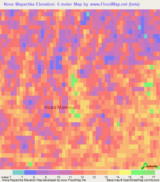 Nova Mayachka,Ukraine Elevation Map