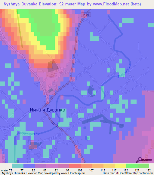 Nyzhnya Duvanka,Ukraine Elevation Map