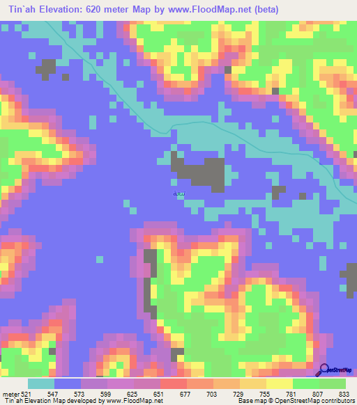 Tin`ah,Yemen Elevation Map