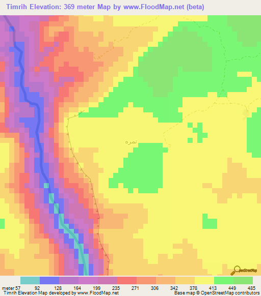 Timrih,Yemen Elevation Map