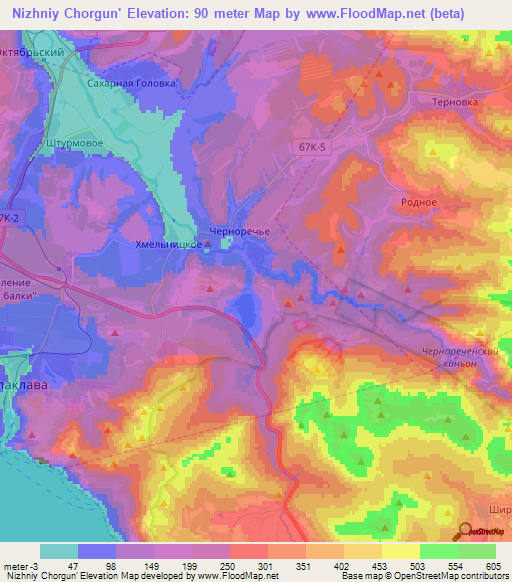 Nizhniy Chorgun',Ukraine Elevation Map