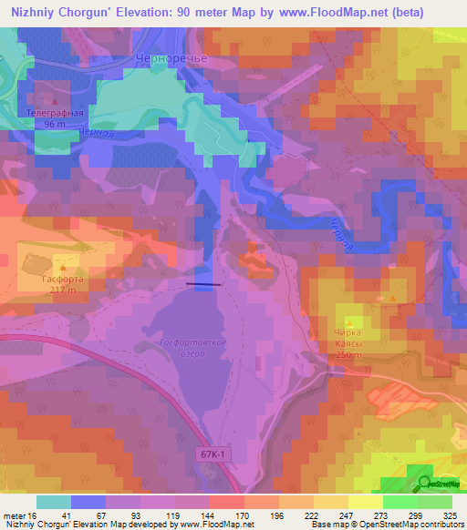 Nizhniy Chorgun',Ukraine Elevation Map