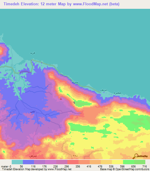 Timedeh,Yemen Elevation Map