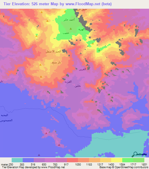 Tier,Yemen Elevation Map