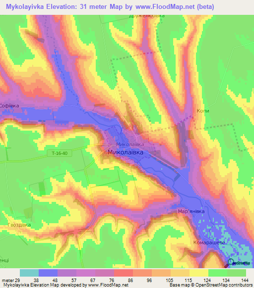Mykolayivka,Ukraine Elevation Map