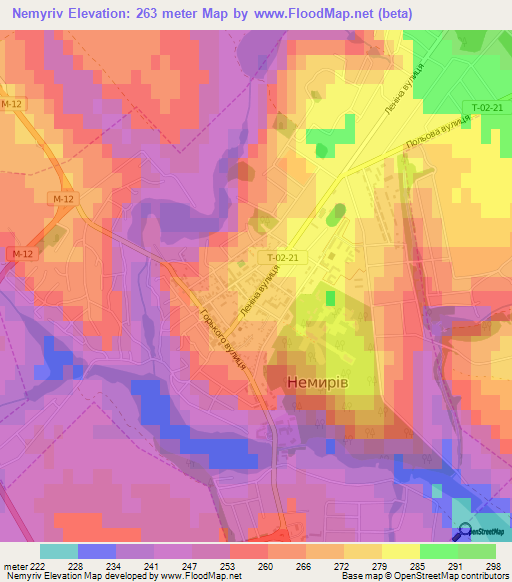 Nemyriv,Ukraine Elevation Map