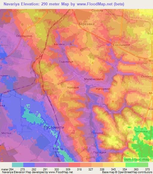 Navariya,Ukraine Elevation Map