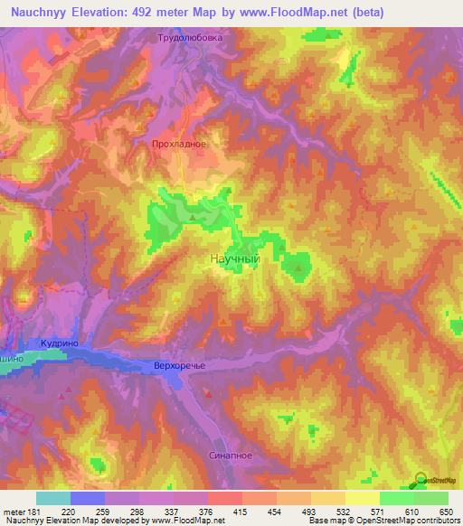 Nauchnyy,Ukraine Elevation Map