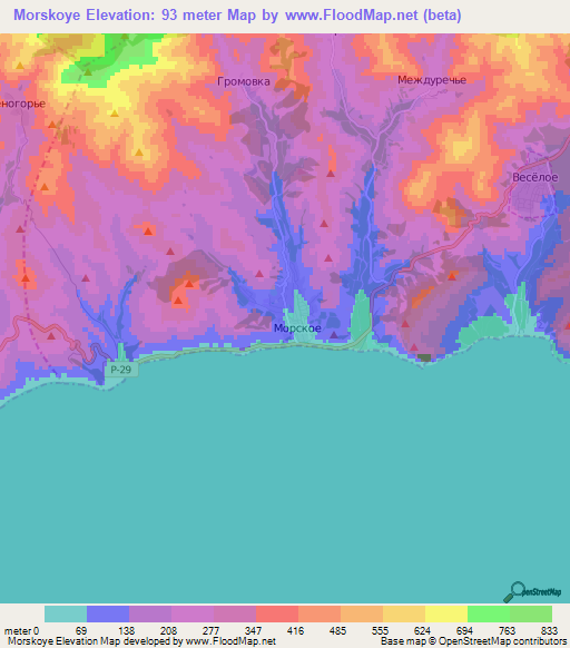 Morskoye,Ukraine Elevation Map