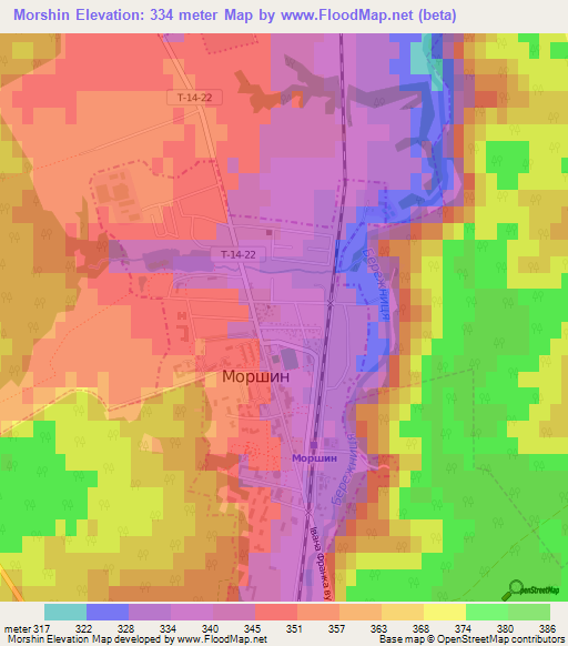 Morshin,Ukraine Elevation Map