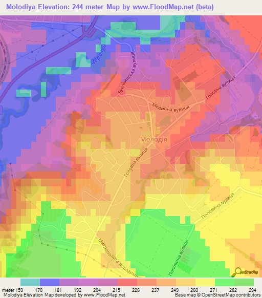 Molodiya,Ukraine Elevation Map