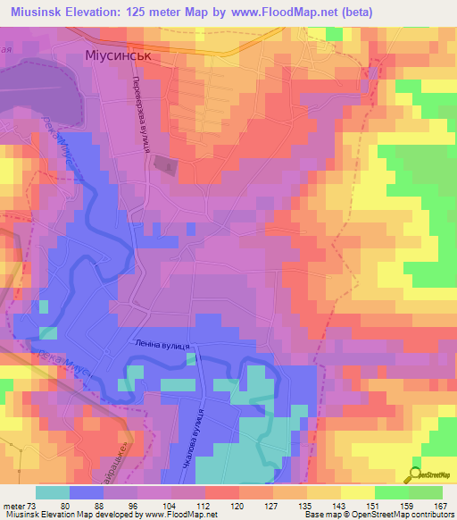 Miusinsk,Ukraine Elevation Map