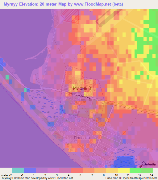 Myrnyy,Ukraine Elevation Map