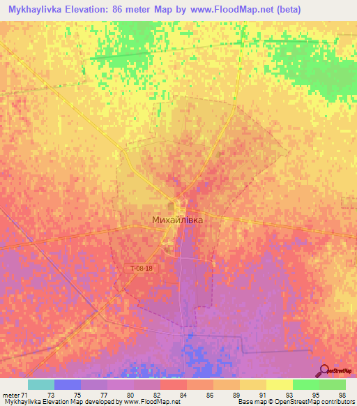 Mykhaylivka,Ukraine Elevation Map