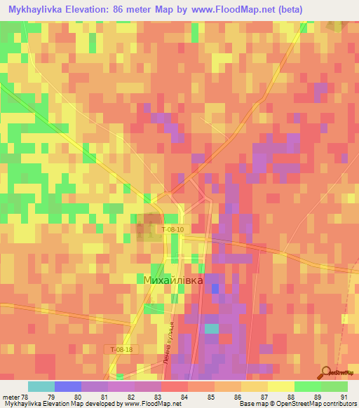Mykhaylivka,Ukraine Elevation Map