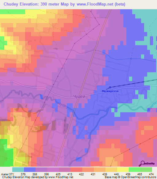 Chudey,Ukraine Elevation Map
