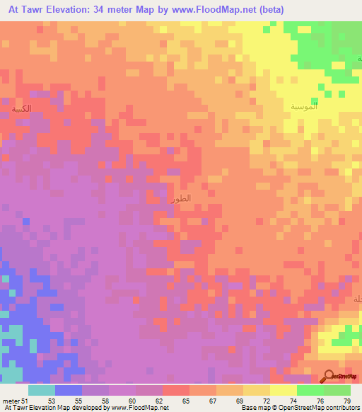 At Tawr,Yemen Elevation Map