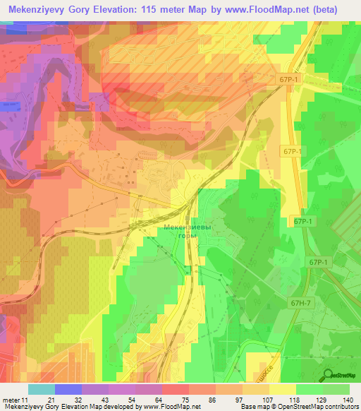 Mekenziyevy Gory,Ukraine Elevation Map