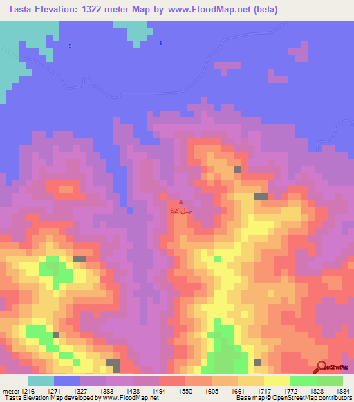 Tasta,Yemen Elevation Map
