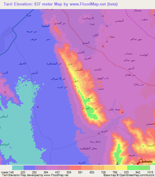 Tarri,Yemen Elevation Map