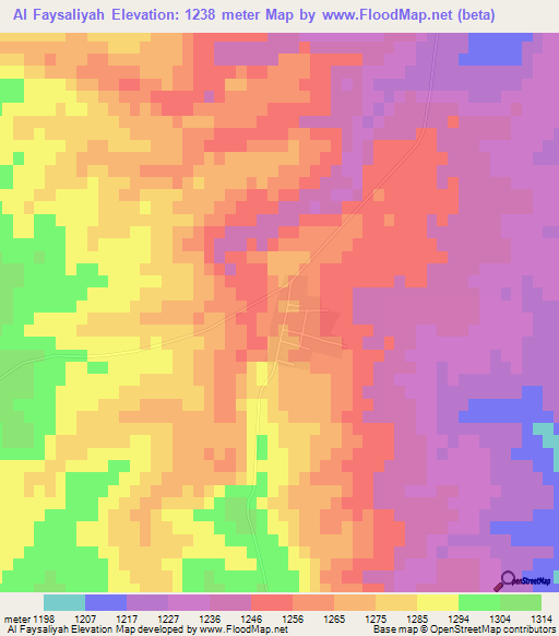 Al Faysaliyah,Jordan Elevation Map