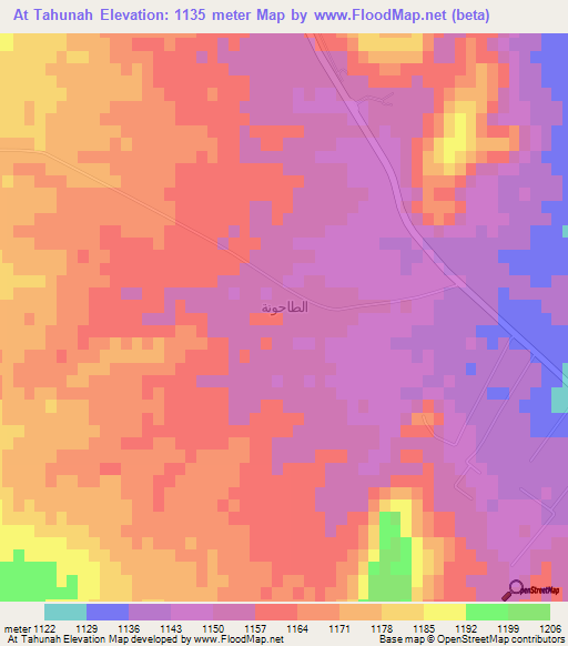 At Tahunah,Jordan Elevation Map