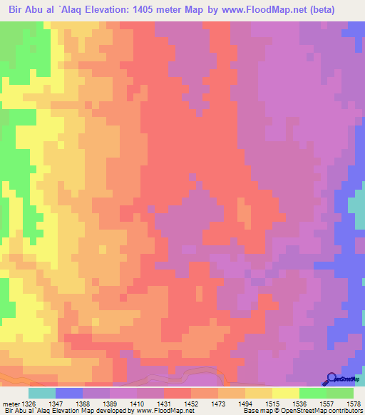 Bir Abu al `Alaq,Jordan Elevation Map