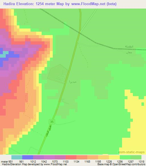 Hadira,Jordan Elevation Map