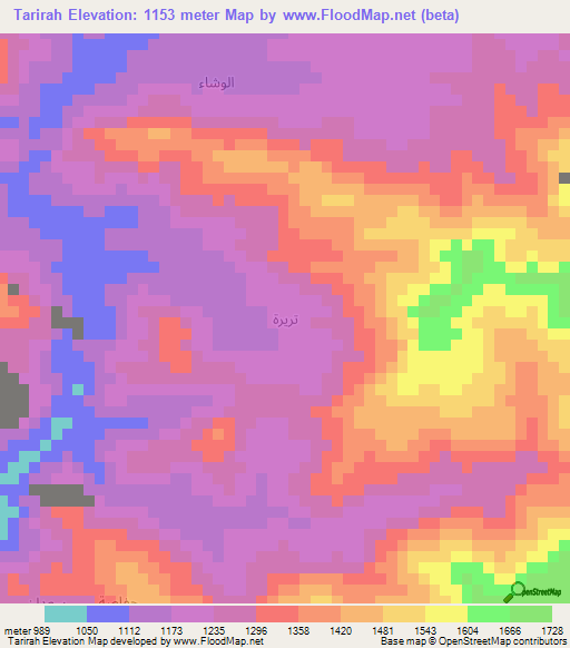 Tarirah,Yemen Elevation Map