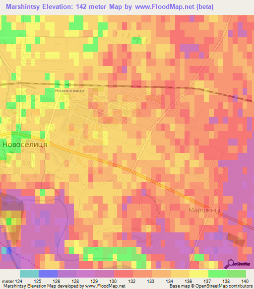 Marshintsy,Ukraine Elevation Map