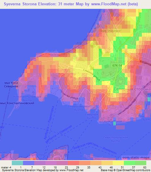 Syeverna Storona,Ukraine Elevation Map