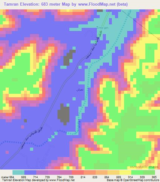 Tamran,Yemen Elevation Map